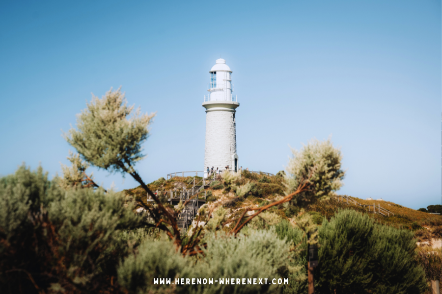 The Bathurst Lighthouse overlooking Pinky Beach on Rottnest Island